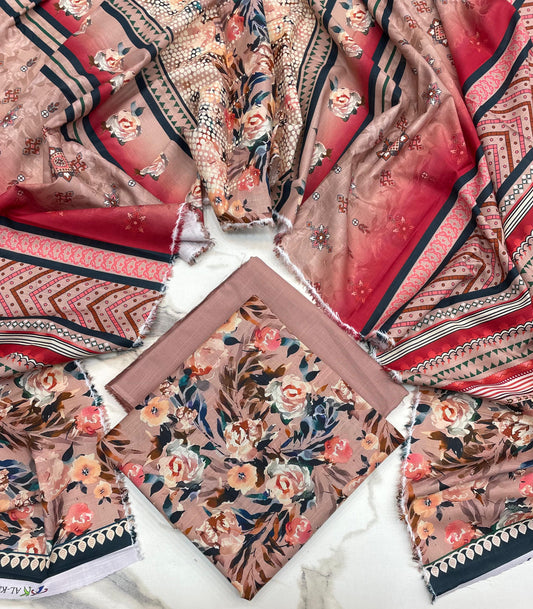 Al-Karam Designer Slub Khaddar 3pc