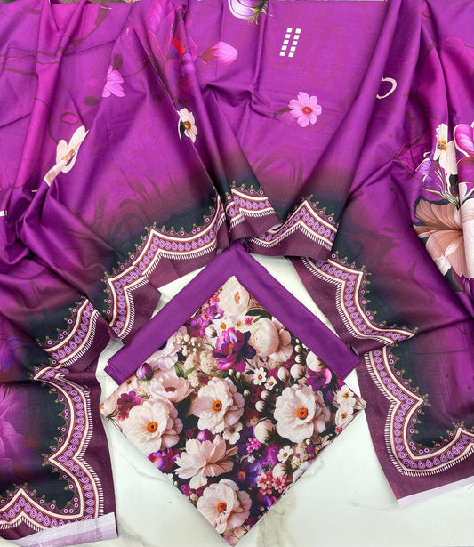Al-Karam Designer Slub Khaddar 3pc